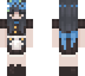 blue flower crown maid girl