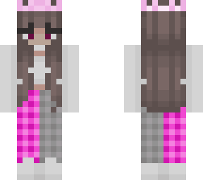 cute girl with pink checkered pants