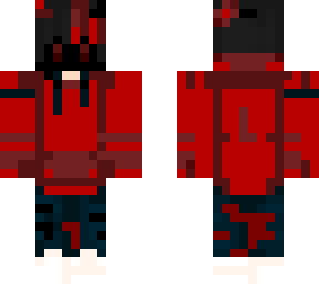 demon with blood stained paints and hoodie and hair
