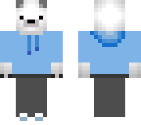 polar bear with a blue hoodie