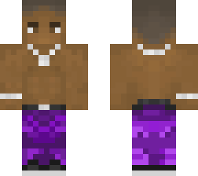 black man with purple pants