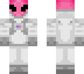 pink alien with black eyes