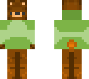 bear wearing steve from blues clues shirt with a lil hoodie like thingy