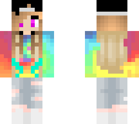 girl minecraft tie dye skin