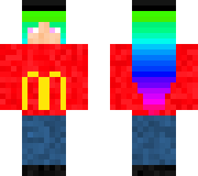 rainbow hair mcdonald's worker