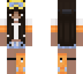 black girl in a orange outfit