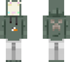 cat green hoodie