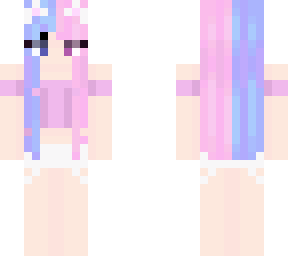 pink and blue hair girl cat ears (other version)