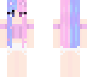 pink and blue hair girl cat ears