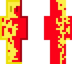 yellow half red guy man with face