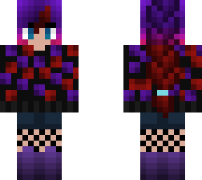 purple to red french braid w/ flower sweatshirt 2