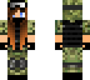 army girl with layer underneath