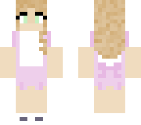 girl with overalls turning in to skirt