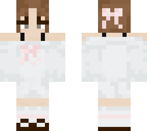 my first skin! (white dress pink bow)