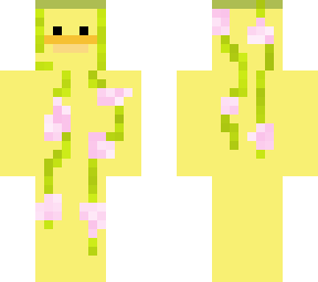 pink flower vine duck