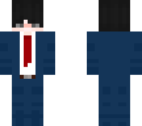 blue suit red tie ang