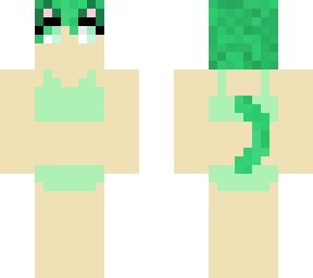 lime swimsuit cat-girl