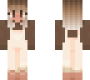 white overalls + curtain bangs