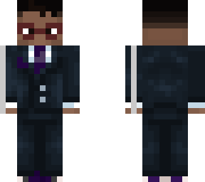 black male on suit with glasses and horns