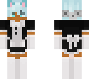 blue haired maid skin