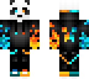 panda gamer fire and ice - skin minecraft pe