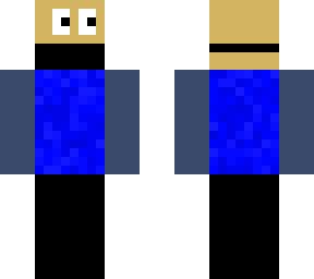 blue jacket w/ black mask
