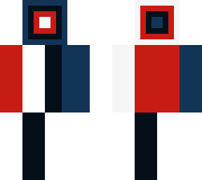 red, dark blue, white, black
