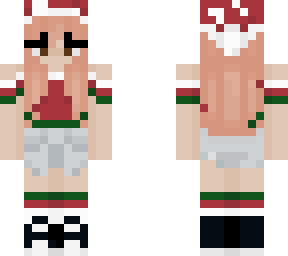 red head with santa hat