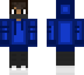 black sketch blue hoodie