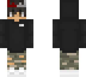 boy with a hood with cred and grey crown