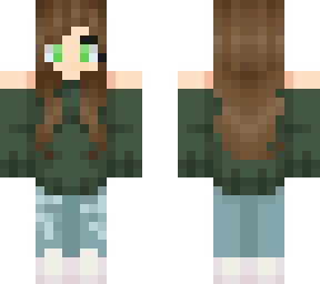 my skin mc with dark green jumper :))