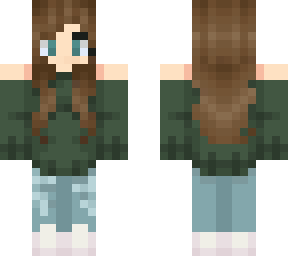 my skin with blue eyes and dark green jumperr