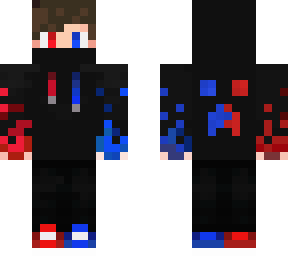 back edited red & blue hoodie gamer