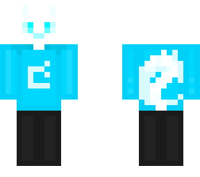 white cat with mojang logo