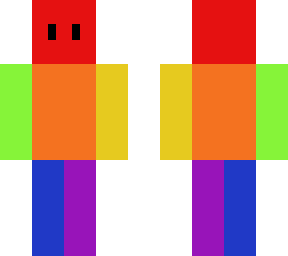 rainbow boy take off the outer skin and the oppisite of collour apperes