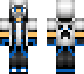boy in blue creeper hoodie with mask