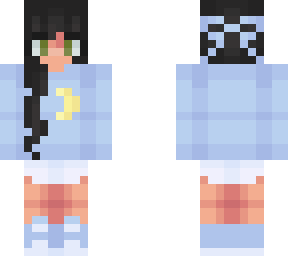 me with blue bow