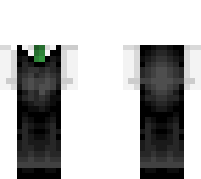 black suit with green tie