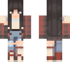 black hair red flannel (matching set)