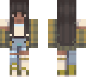 black hair yellow flannel (matching set)