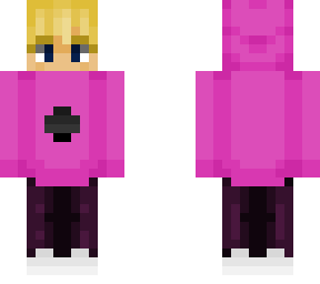 pink hoodie (hood up)