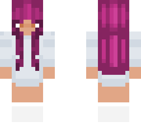 purple hair white hoodie skin