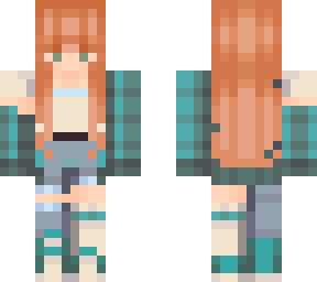 red head turquoise flannel (matching set)
