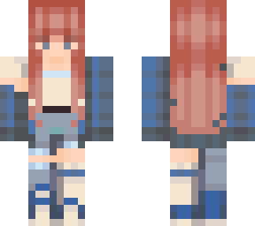strawberry blonde hair? blue flannel (matching set)