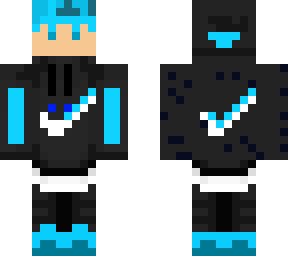 cool boy with blue hair and hoodie
