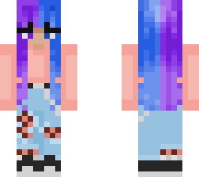 purple and blue hair girl