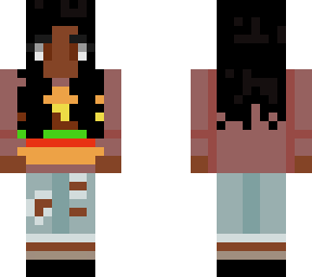girl with burger shirt