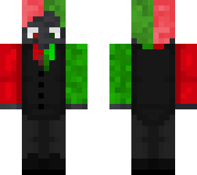 half red half green guy in suit