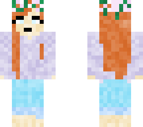 redhead with blue eyes and flowercrown
