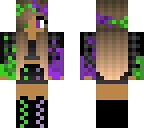 purple and green girl